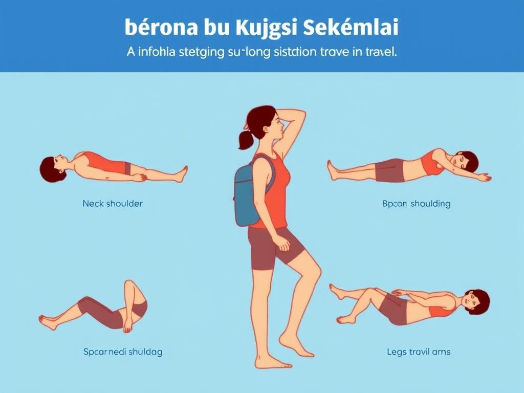 Ilustrasi gerakan peregangan yang bisa dilakukan selama perjalanan jarak jauh Ilustrasi gerakan peregangan yang bisa dilakukan selama perjalanan jarak jauh