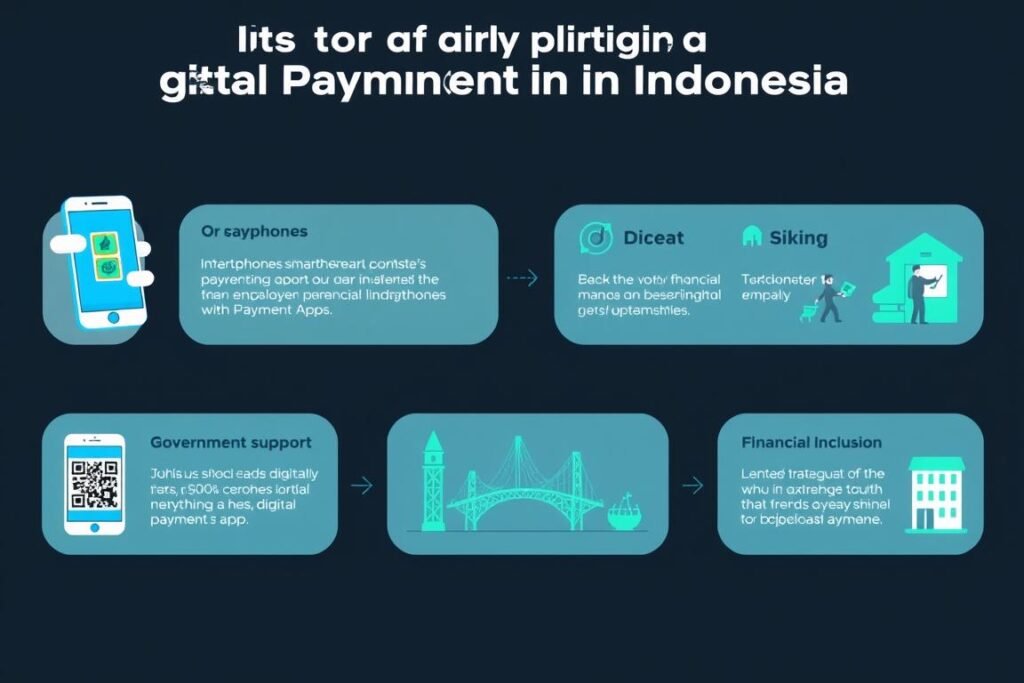 Ilustrasi lima faktor pendorong pertumbuhan pembayaran digital di Indonesia termasuk QRIS, e-wallet, dan infrastruktur Ilustrasi lima faktor pendorong pertumbuhan pembayaran digital di Indonesia termasuk QRIS, e-wallet, dan infrastruktur
