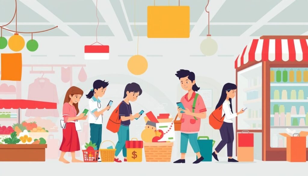 Ilustrasi perubahan perilaku konsumen Indonesia dalam berbelanja akibat inovasi pembayaran digital Ilustrasi perubahan perilaku konsumen Indonesia dalam berbelanja akibat inovasi pembayaran digital
